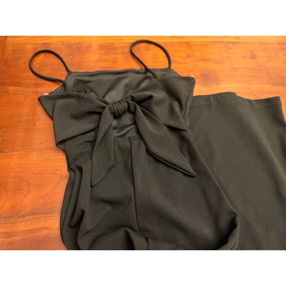 Windsor Black Jumpsuit Sleek & Sultry w/h Bow in‎ Back XS